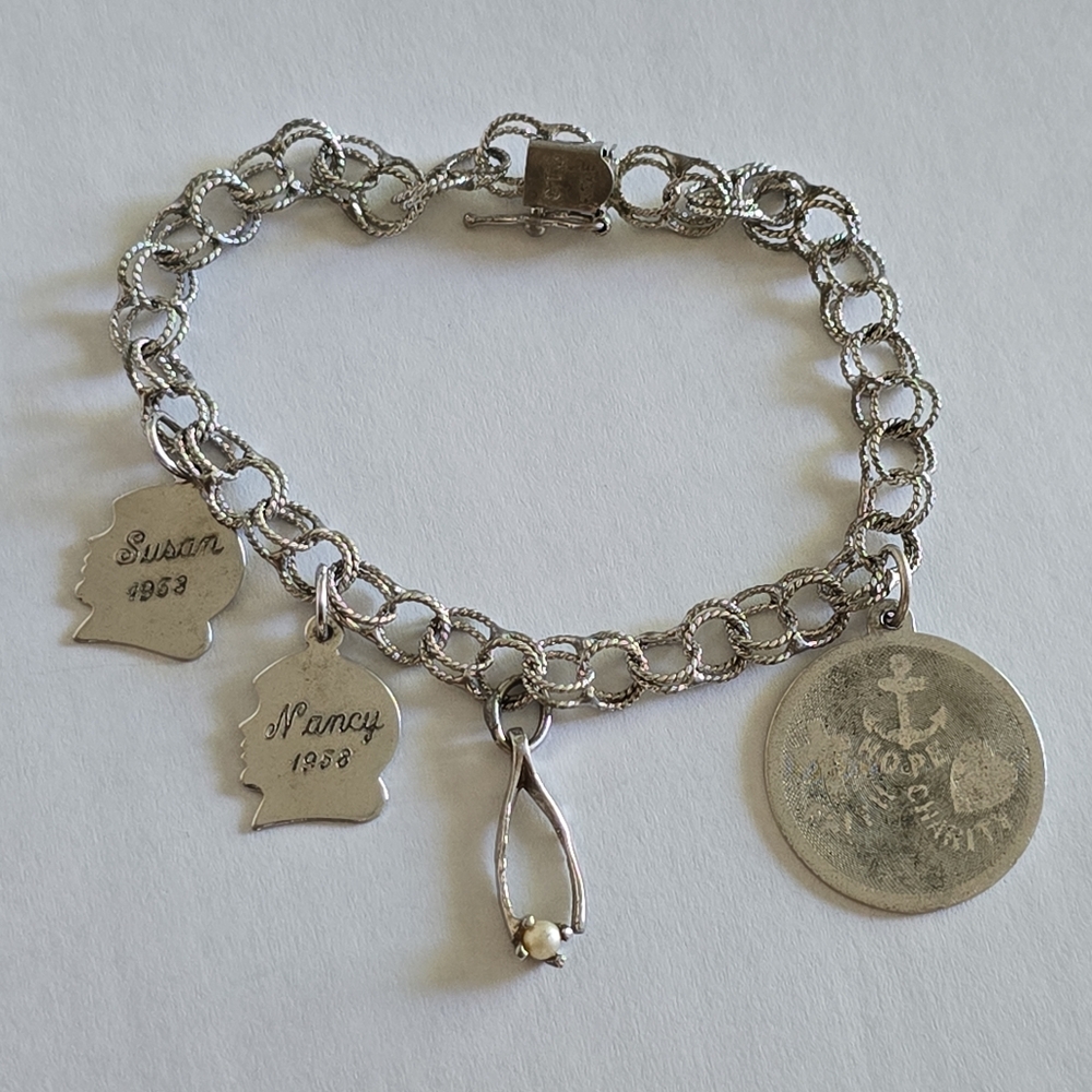 Sterling silver charm bracelet